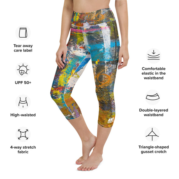Yoga Capri Leggings with Artist's Work Table Detail