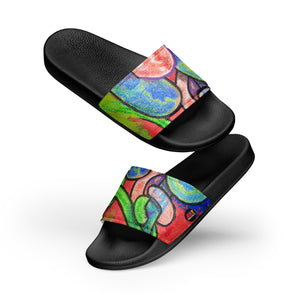 Men’s slides with artwork by David Kunkel